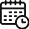 A black and green pixel art icon of a calendar