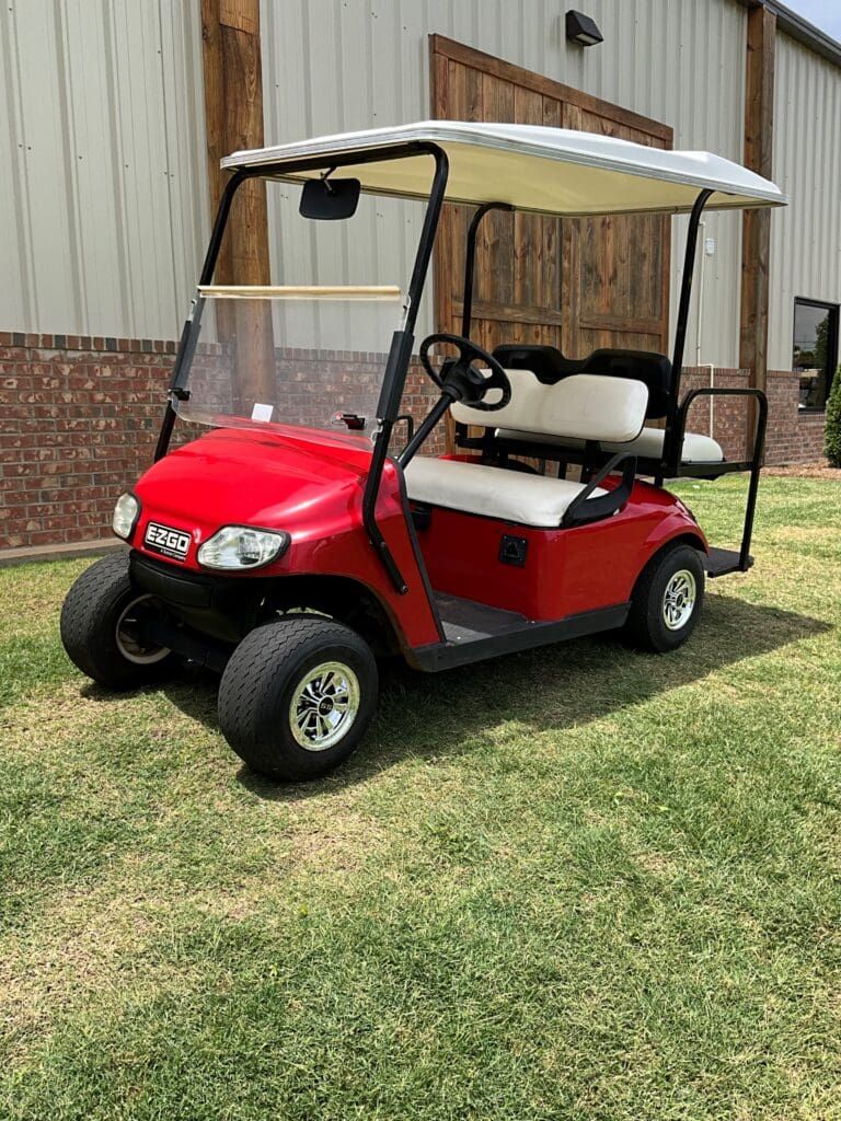 RED EZGO WHITE SEATS