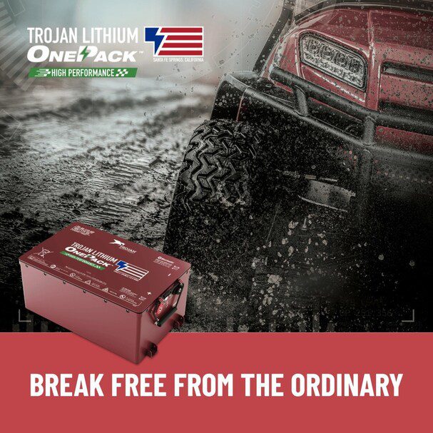 The Trojan Lithium OnePack HP is Trojan's most powerful lithium-ion battery.