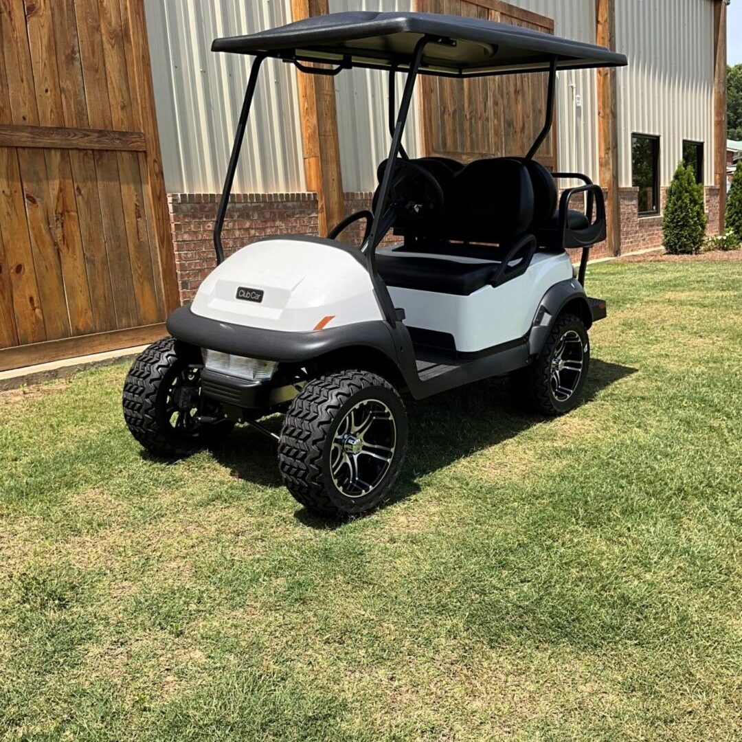 Today Club car white new ones , rounded front