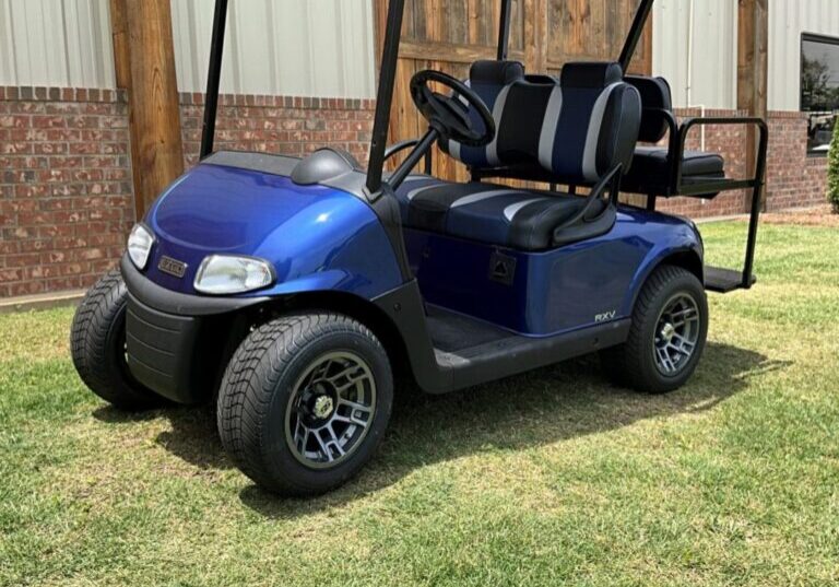 Today's blue EZGO RXV MUTI TONE seat